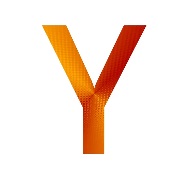 字母Y 由橙色和黄色背景制成 用白色背景隔开 — 图库照片