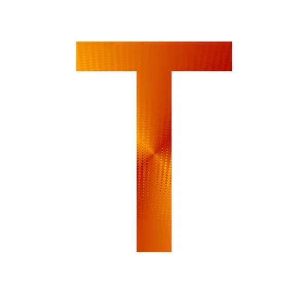 字母T 由橙色和黄色背景制成 用白色背景隔开 — 图库照片