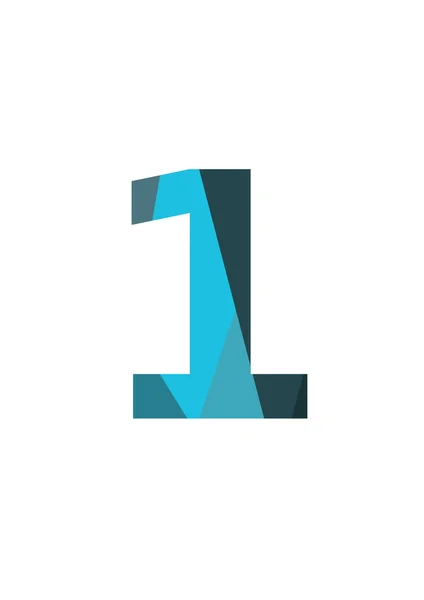 Número Alfabeto Feito Com Figura Plana Azul Escura Clara Isolado — Fotografia de Stock