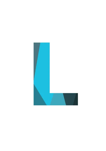 白を基調とした濃淡ブルーの平面図のアルファベットのL字 — ストック写真