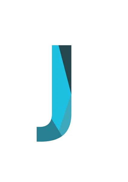 字母J字母的字母J 由深蓝色和浅蓝色的平面图形制成 用白色背景隔开 — 图库照片