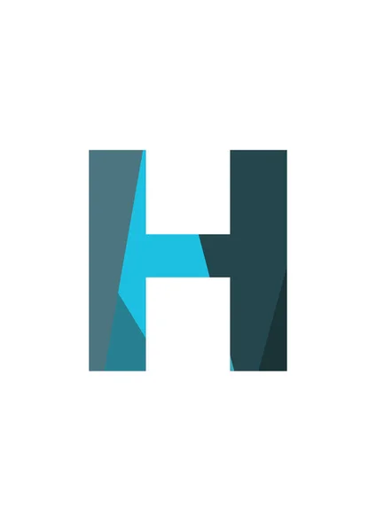 白を基調とした濃淡ブルーの平面図で作られたアルファベットの文字H — ストック写真