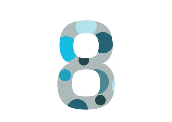 Zahl Des Alphabets Mit Mehreren Blauen Punkten Und Einem Grauen — Stockfoto