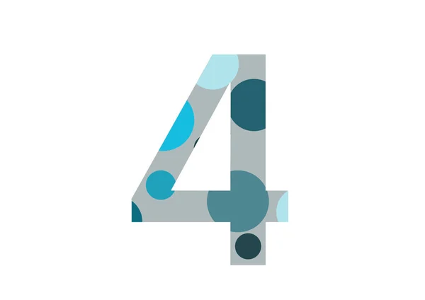 第4号字母表 由几个蓝点和灰色背景组成 以白色背景隔开 — 图库照片