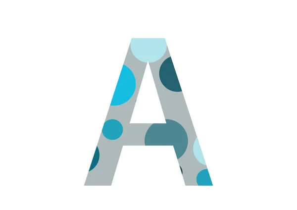 Buchstabe Des Alphabets Mit Mehreren Blauen Punkten Und Einem Grauen — Stockfoto