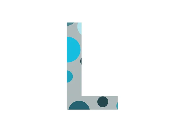 Літера Алфавіту Зроблена Декількох Синіх Точок Сірого Фону Ізольована Білому — стокове фото