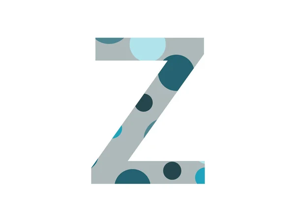 字母Z 由几个蓝点和灰色背景组成 以白色背景隔开 — 图库照片