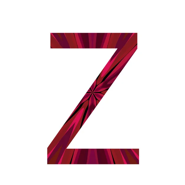 字母Z字母表中的字母Z 由中间的粉色辐射制成 用白色背景隔开 — 图库照片
