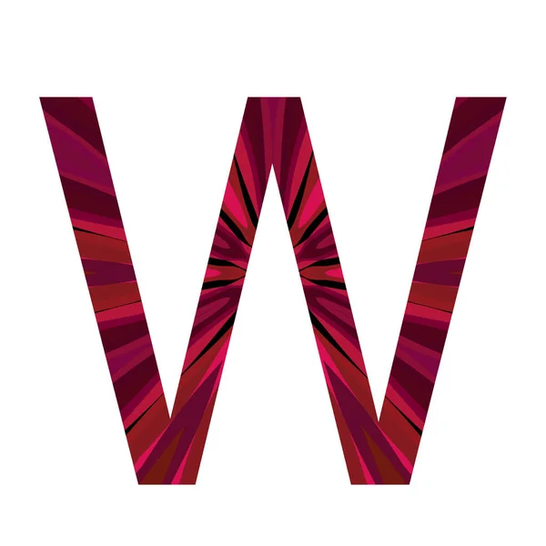 Litera Alfabetu Wykonana Różowego Promieniują Środka Izolowane Białym Tle — Zdjęcie stockowe