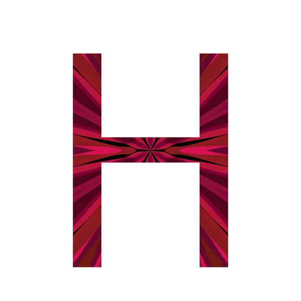 字母H字母表中的字母H 由中间的粉色辐射制成 用白色背景隔开 — 图库照片