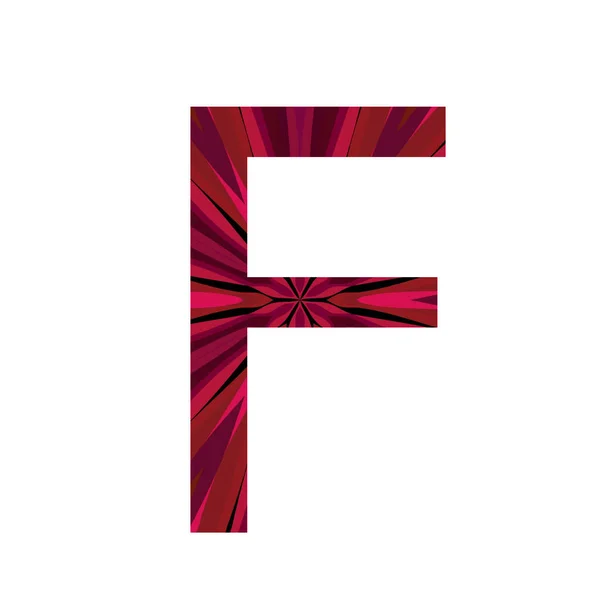 字母F字母表中的字母F 由中间的粉色辐射制成 用白色背景隔开 — 图库照片