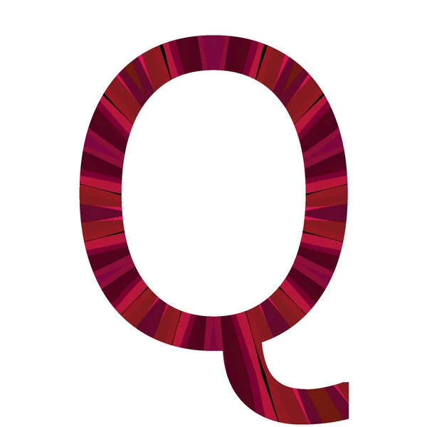 字母Q字母表中的字母Q 用粉色从中间辐射出来 用白色背景隔开 — 图库照片