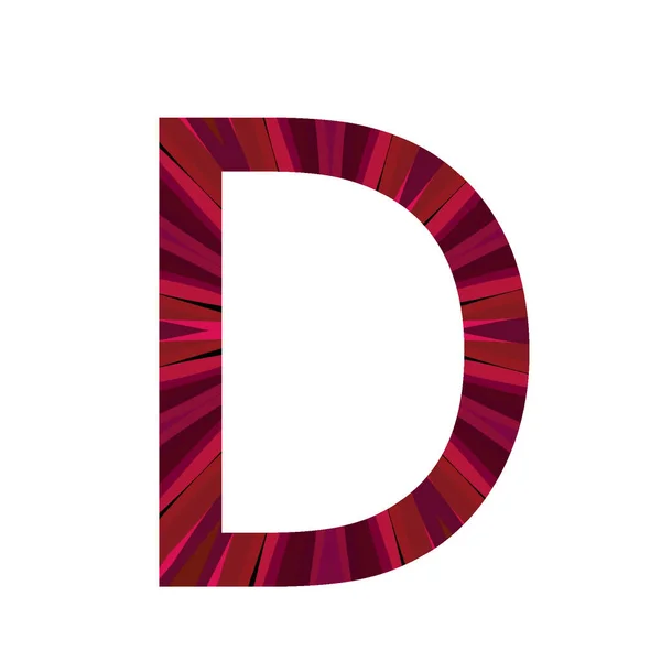 字母D字母的字母D 由中间的粉色辐射制成 用白色背景隔开 — 图库照片