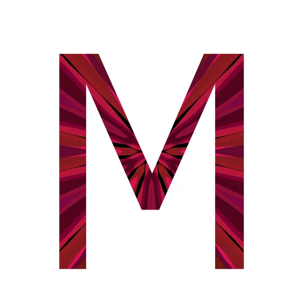 字母M字母表中的字母M 从中间放射出来 用白色背景隔开 — 图库照片
