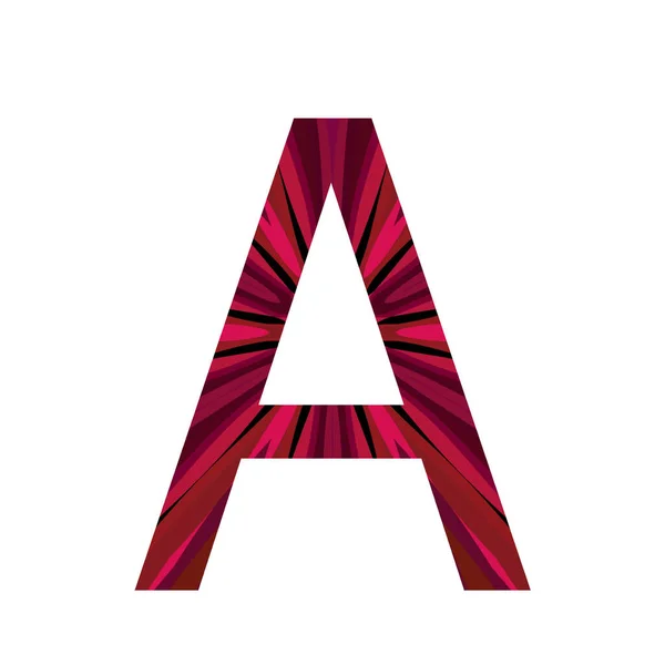 字母A字母的字母A 由中间的粉色辐射制成 用白色背景隔开 — 图库照片
