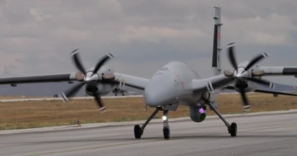 Konya Turcja Czerwiec 2022 Bezzałogowy Samolot Bojowy Ucav Wojskowy Dron — Wideo stockowe