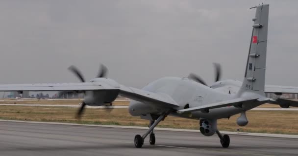 Konya Turkey Június 2022 Baykar Bayraktar Akinci Drone Tb2 Evolúciója — Stock videók