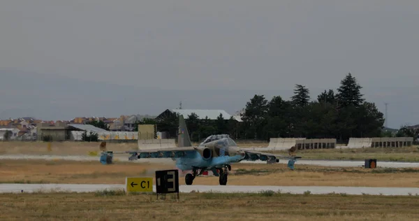 Konya Turkey June 2022年6月29日 苏联制造轰炸机袭击机场跑道 复制空间 Sukhoi 25阿塞拜疆空军的Frogfoot — 图库照片