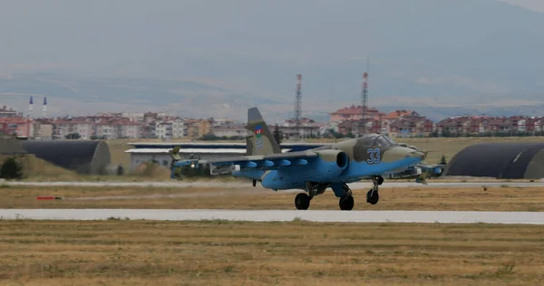 Konya Turkey June 2022 Fighter Jet Military Airport Runway Sukhoi — Stock Photo, Image