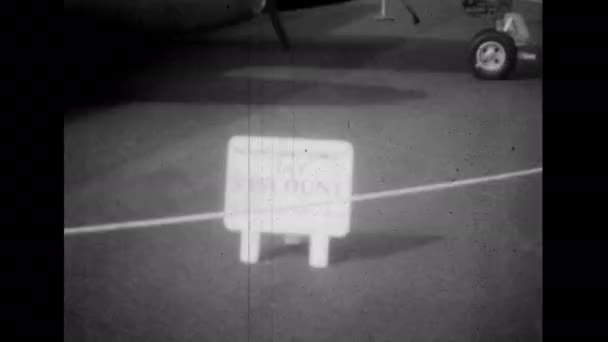 Farnborough Airshow Egyesült Királyság 1950 Körül Vickers Viscount Első Közepes — Stock videók