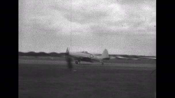Farnborough Airshow Verenigd Koninkrijk Circa 1950 Westland Wyvern Single Seat — Stockvideo