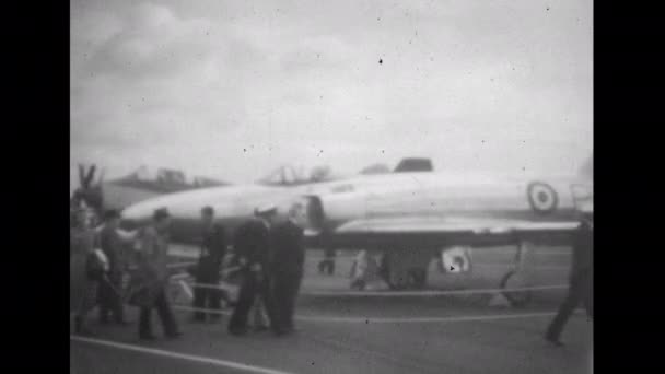 Farnborough Airshow Verenigd Koninkrijk Circa 1950 Supermarine Swift 535 Prototype — Stockvideo