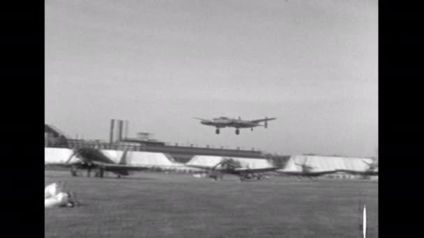 Farnborough Spojené Království Kolem Roku1950 Havilland 103 Sea Hornet Stíhací — Stock video