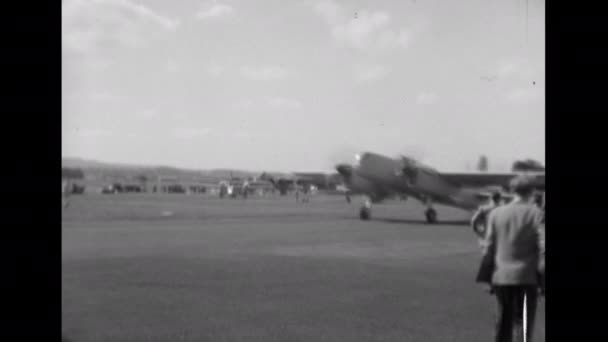 Farnborough Airshow Storbritannien Omkring 1950 Short Sturgeon Brittiska Hangarfartyg Burna — Stockvideo