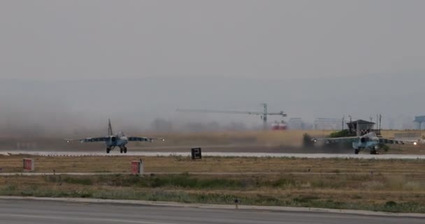Konya Turkey June 2022 Pair Ground Attack Bomber Built Soviet — Stock Video
