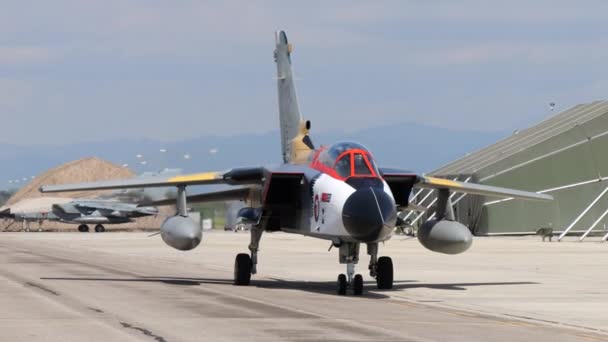 Ghedi Italien September 2022 Fighter Bombplan Speciell Färg Livré Taxning — Stockvideo