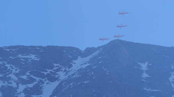 Swiss Air Force Patrouille Suisse Během Přehlídky Northrop Tiger Letecká — Stock video