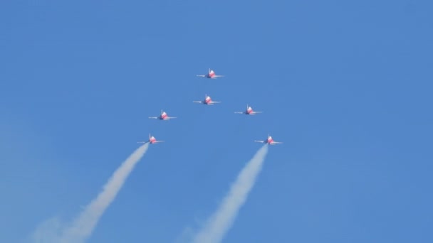 Tek Kişilik Uçak Uçuşta Diğer Akrobatik Takımlardan Ayrılır Dünyası Takım — Stok video