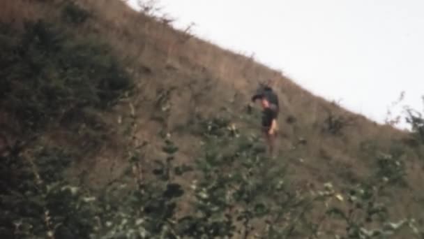 Young Teenage Boys Hiking Nature Trail Activity Centre Youth Surrounded — Vídeo de Stock