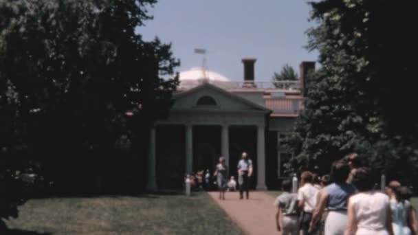 People Enter Home Author Declaration Independence Thomas Jeffersons House Monticello — Stock Video