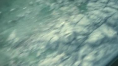 Aerial view of the British coastline with the sea and cliffs. United Kingdom 1970s. Restored High-Quality Historical Stock Footage