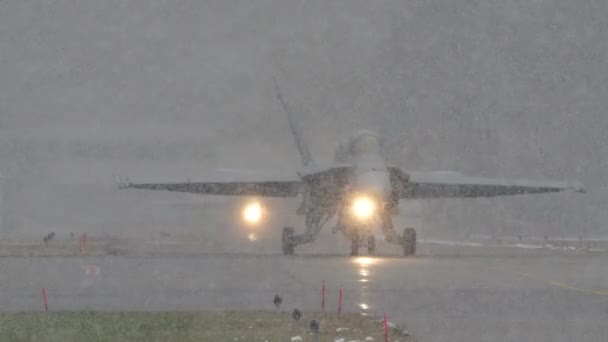 Meiringen Air Base Switzerland January 2013 Fighter Airplanes Slowly Taxi — Vídeo de Stock