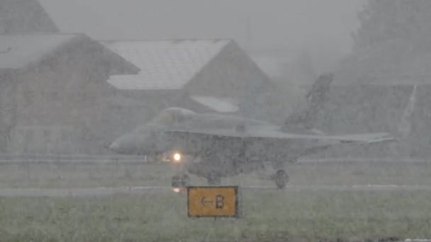 Meiringen Air Base Switzerland January 2013 Air Superiority Fighter Aircraft — Wideo stockowe