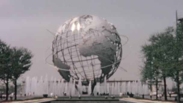Unisphere Центрі Радіальних Шляхів Flushing Meadows Corona Park Призначений Всесвітній — стокове відео