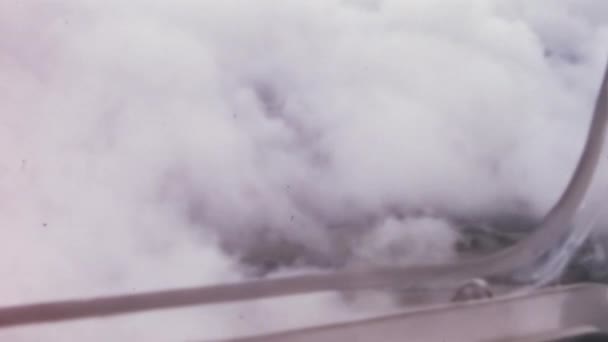 Повітряний Вид Хмар Вікна Старого Планера Польоті Slingsby Відкрита Кабіна — стокове відео