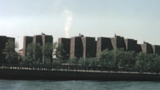 Podróż Wzdłuż Słynnej Rzeki Hudson Nowym Jorku Latach Tych Wysokie — Wideo stockowe