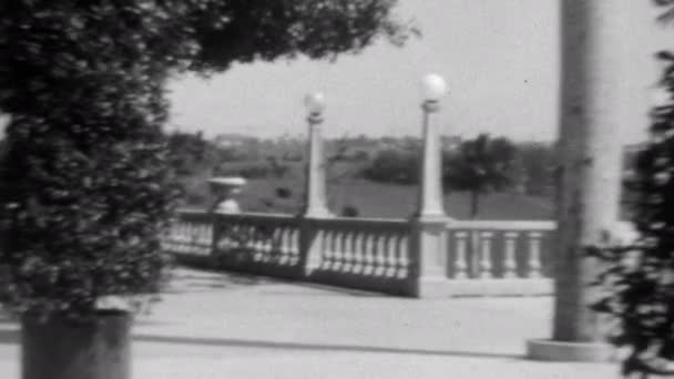 Ridsportcenter Den Kubanska Landsbygden 1930 Med Palmer Solig Sommardag Sällsynta — Stockvideo