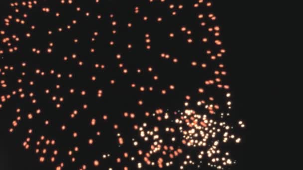 Exhibición Fuegos Artificiales Dark Night Sky Vintage Retro Nostalgic Super — Vídeo de stock
