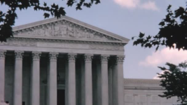 Fasad Usa Högsta Domstol Byggnad Ett Nyklassiskt Mästerverk Beläget Washington — Stockvideo