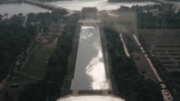 Filmagem Histórica Câmera Lenta Icônica Reflecting Pool Washington 1960 Com — Vídeo de Stock