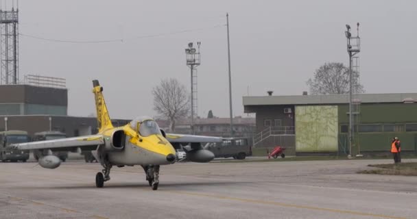 Fighter Jet Speciale Pittura Colori Con Testa Indiana Nera Sulla — Video Stock