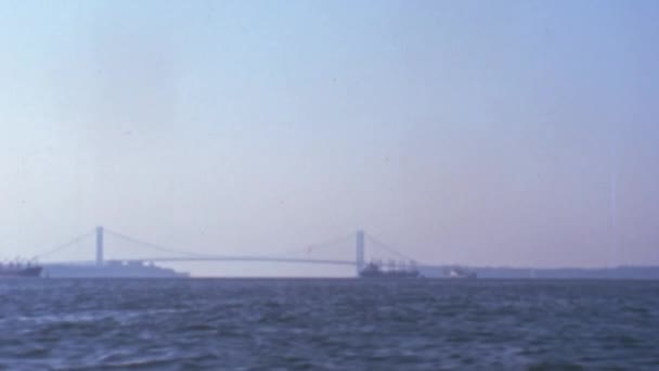 Brooklyn Bridge Den 1970Er Jahren Szenischer Blick Von Einem Fahrenden — Stockvideo