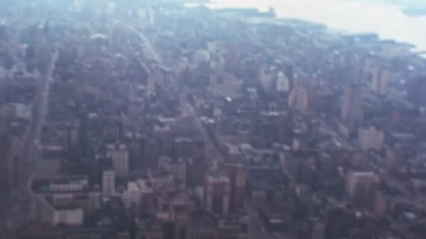 Vista Aérea Nova York Década 1970 Empire State Building Panoramic — Vídeo de Stock
