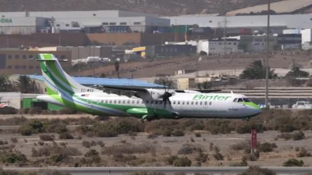 Aeroporto Gando Ilhas Canárias Espanha Outubro 2021 Atr Turboélice Avião — Vídeo de Stock