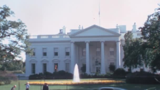 Белый Дом Вашингтоне Округ Колумбия 1970 Годах Официальная Резиденция Президента — стоковое видео