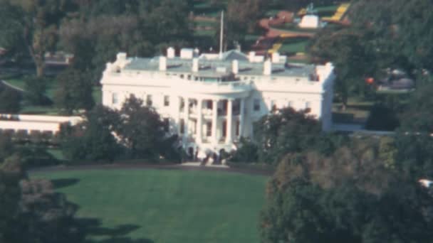 Αεροφωτογραφία Της Πρόσοψης Του Λευκού Οίκου Στην Ουάσιγκτον 1970 — Αρχείο Βίντεο